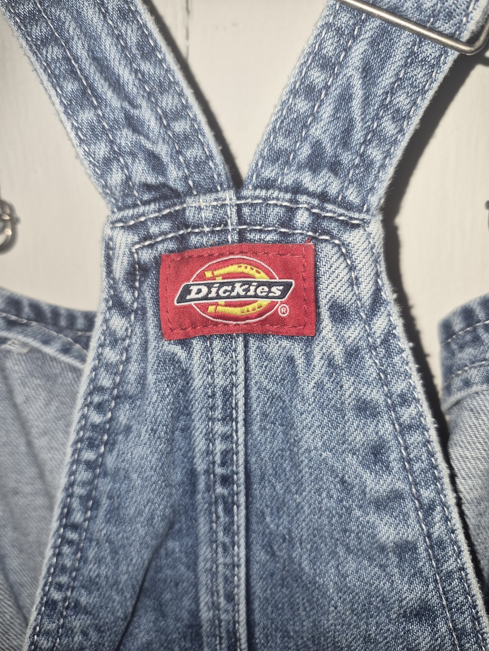 Dickies Girl Vintage Y2K Streetwear Full-Zip Denim Overall Pinafore Mini Dress - Picture 4 of 7